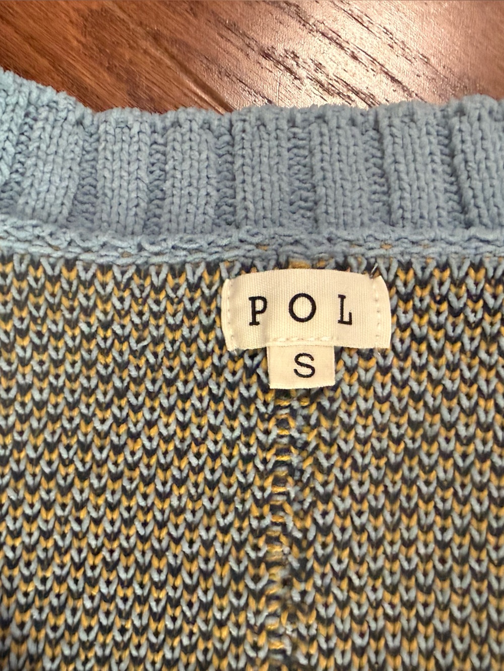 POL Oversized Light Blue Daisy Floral Knit Cardigan Sweater Small UST122 - Picture 8 of 10